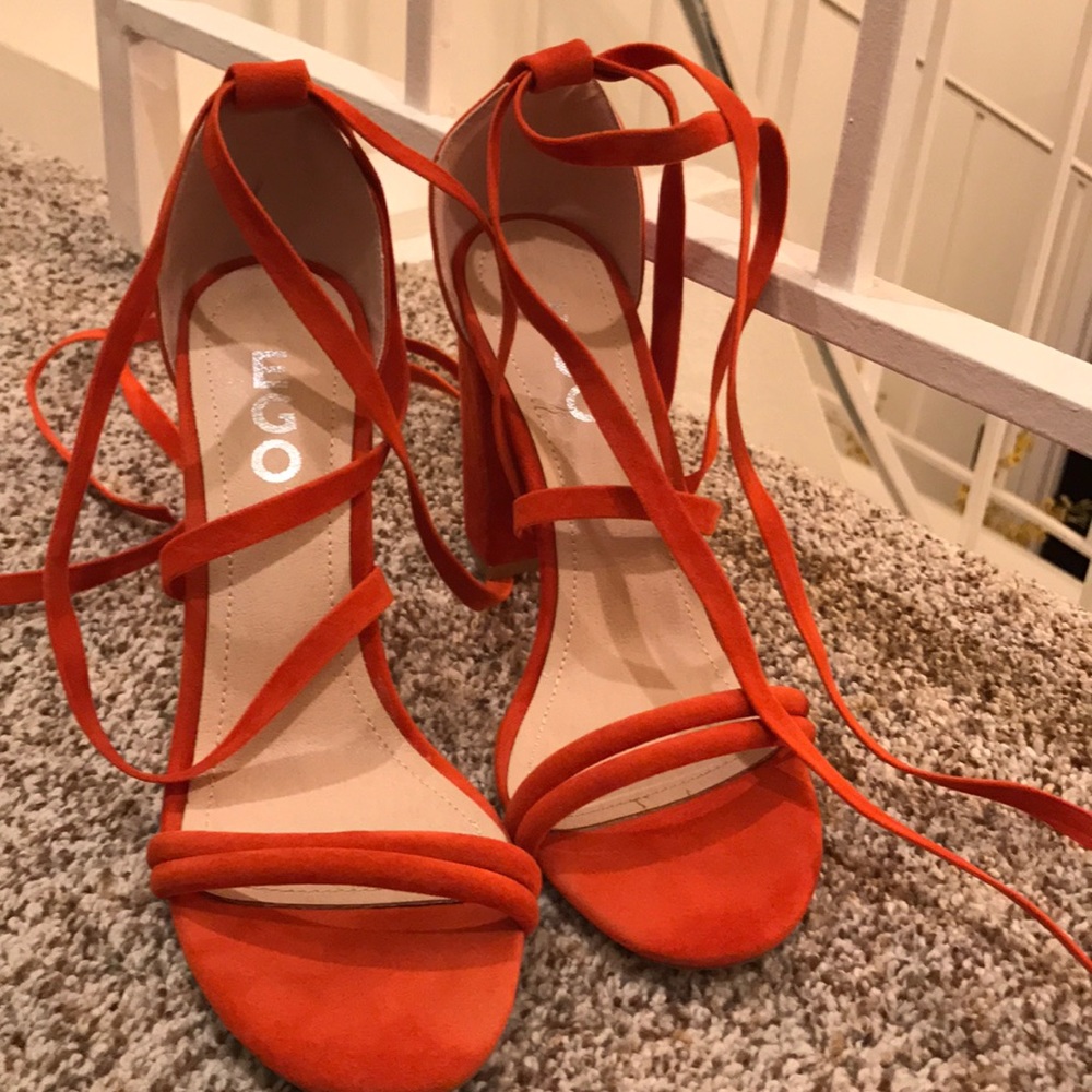 Ego burnt orange lace up heels